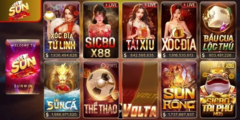 Các trò chơi nổi bật tại Sun win